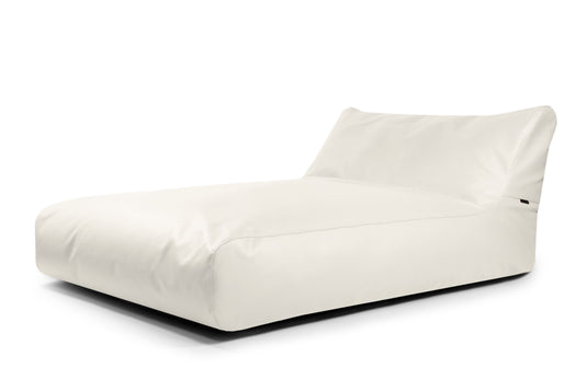 Sunbed en Cuir Blanc Neige