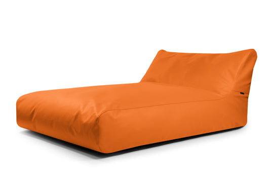 Sunbed en Cuir Orange Mandarine