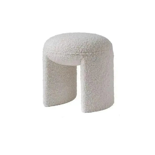 Tabouret Pouf Design Blanc Neige