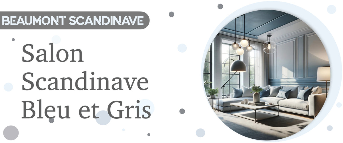 aménager un salon scandinave bleu gris Image