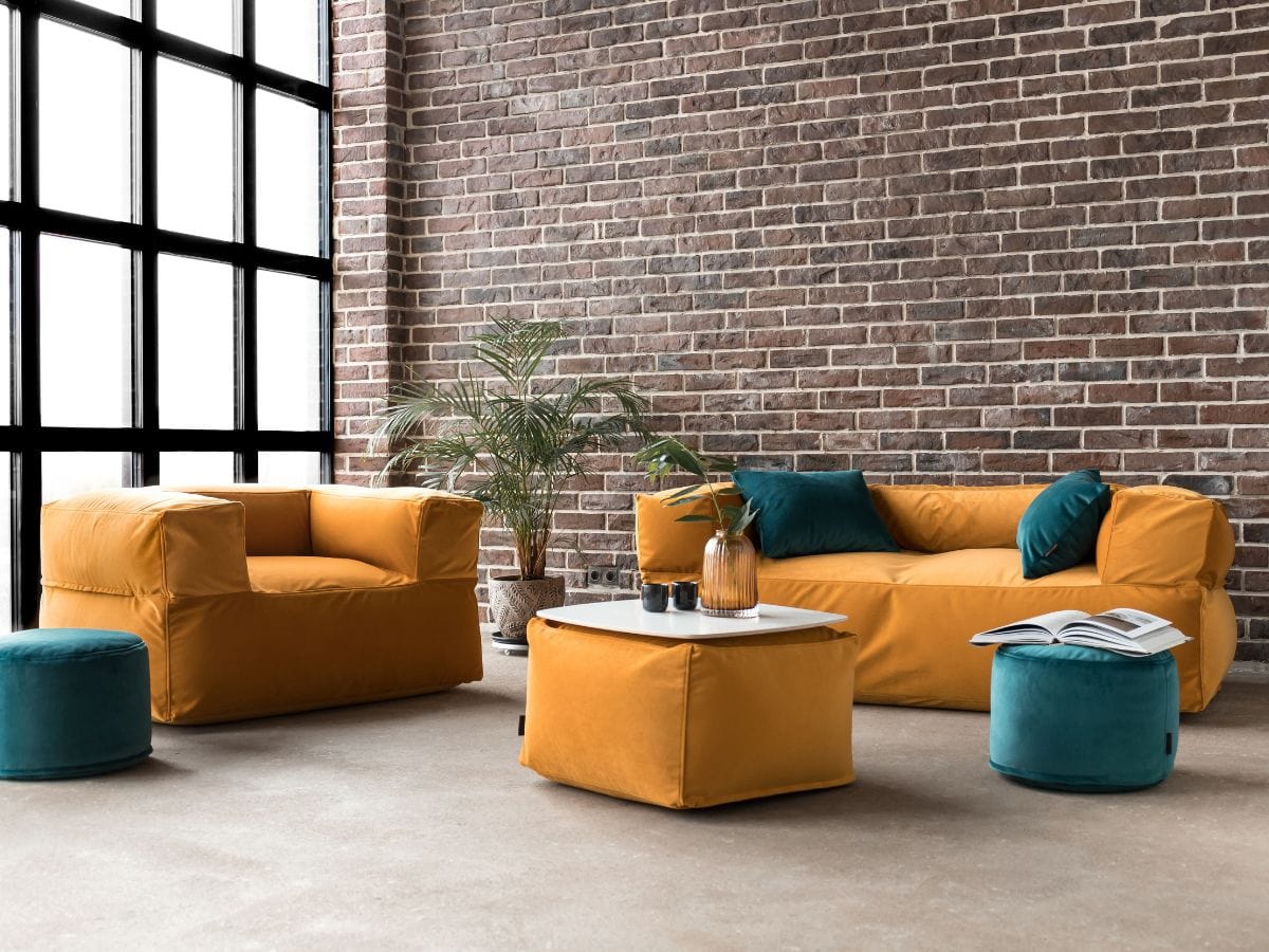 Canapé Pouf en Cuir