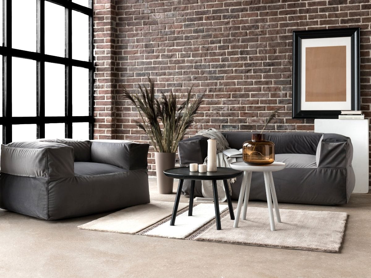Canapé Pouf en Cuir