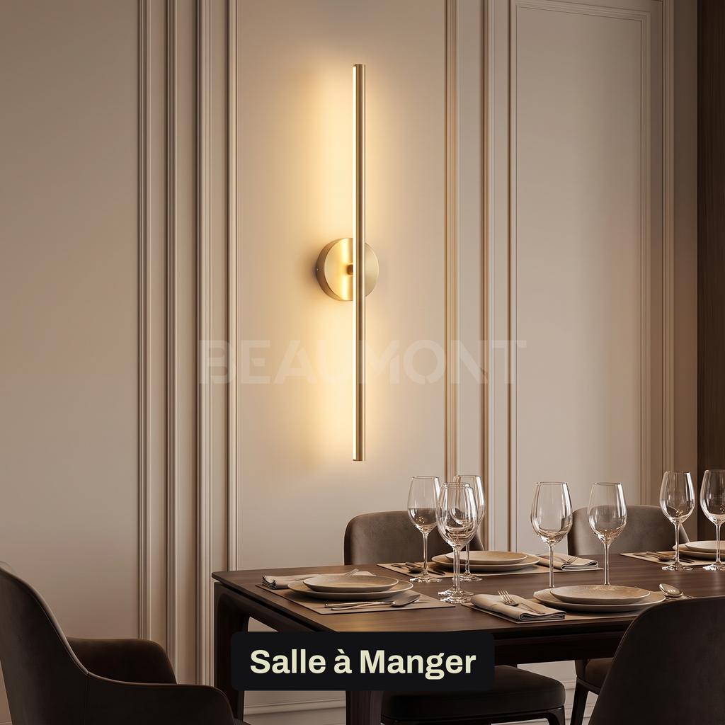 Applique murale LED design sans fil rechargeable, fixation magnétique, intensité réglable, batterie intégrée | LISERÉ