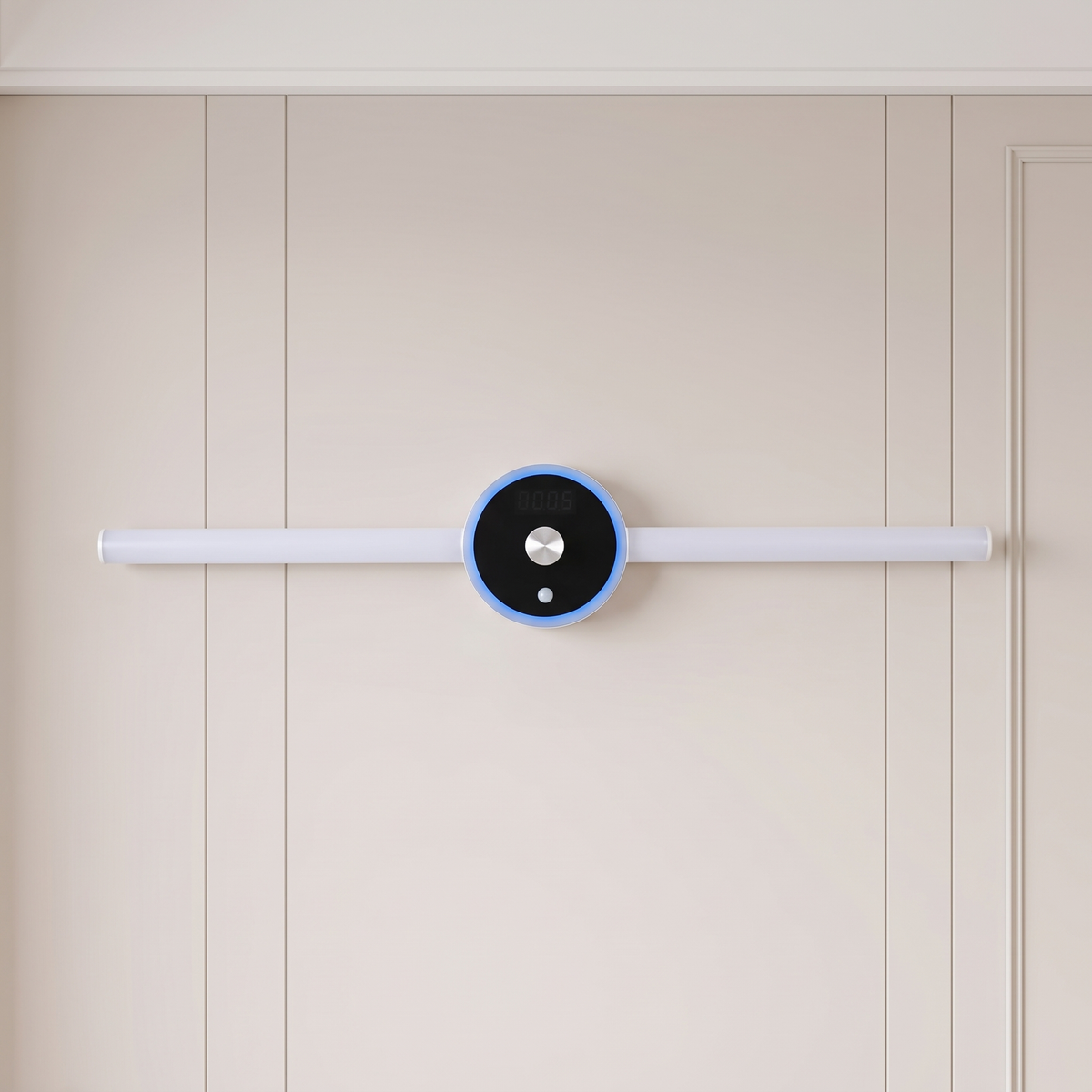 Applique Murale LED Sans Fil Rechargeable avec Horloge et Commande par Geste, Détecteur de Mouvement et Pose Adhésive Sans Perçage - Horace