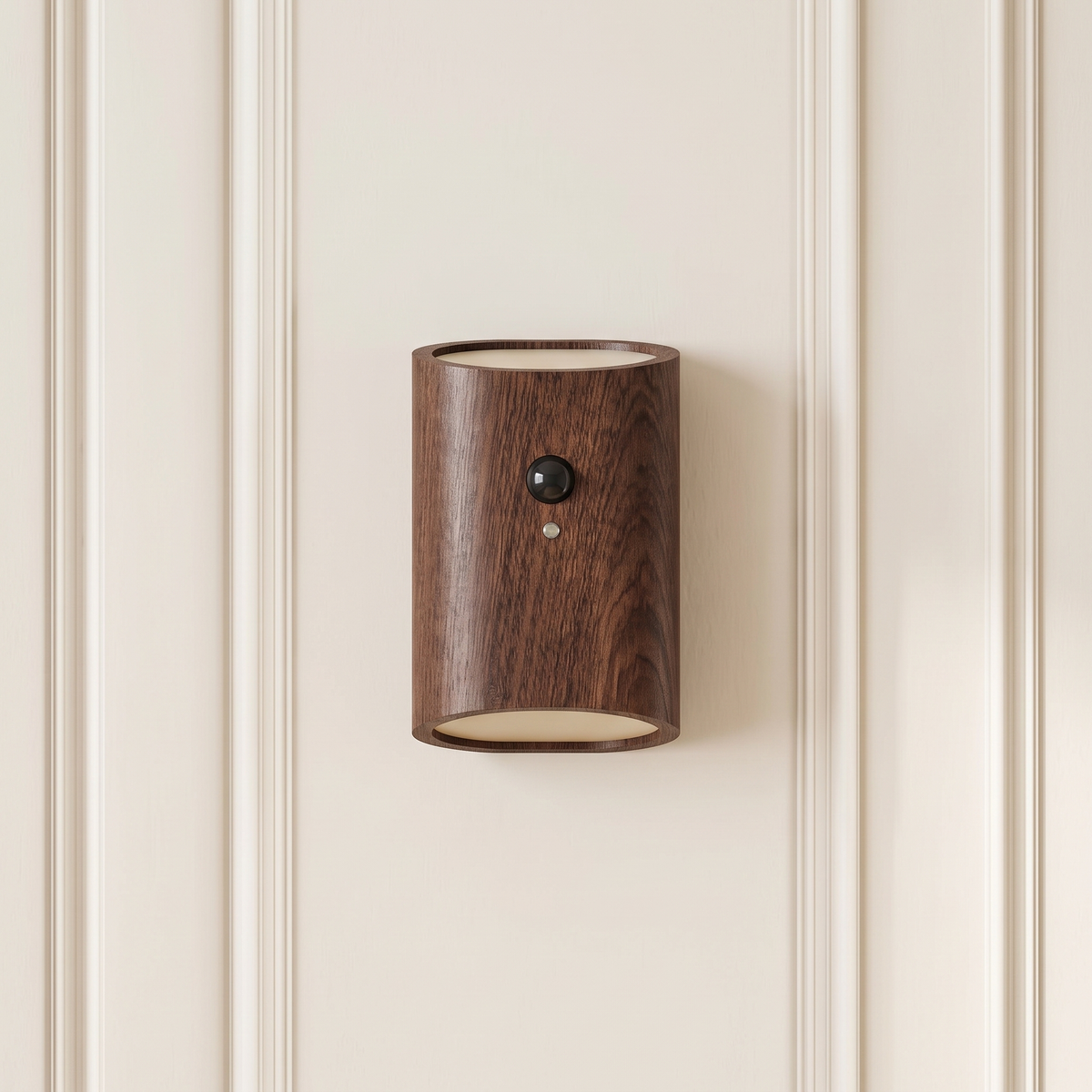 Applique Murale Sans Fil Bois Massif Double Éclairage Haut et Bas avec Détecteur de Mouvement, Rechargeable et Sans Perçage - Octave