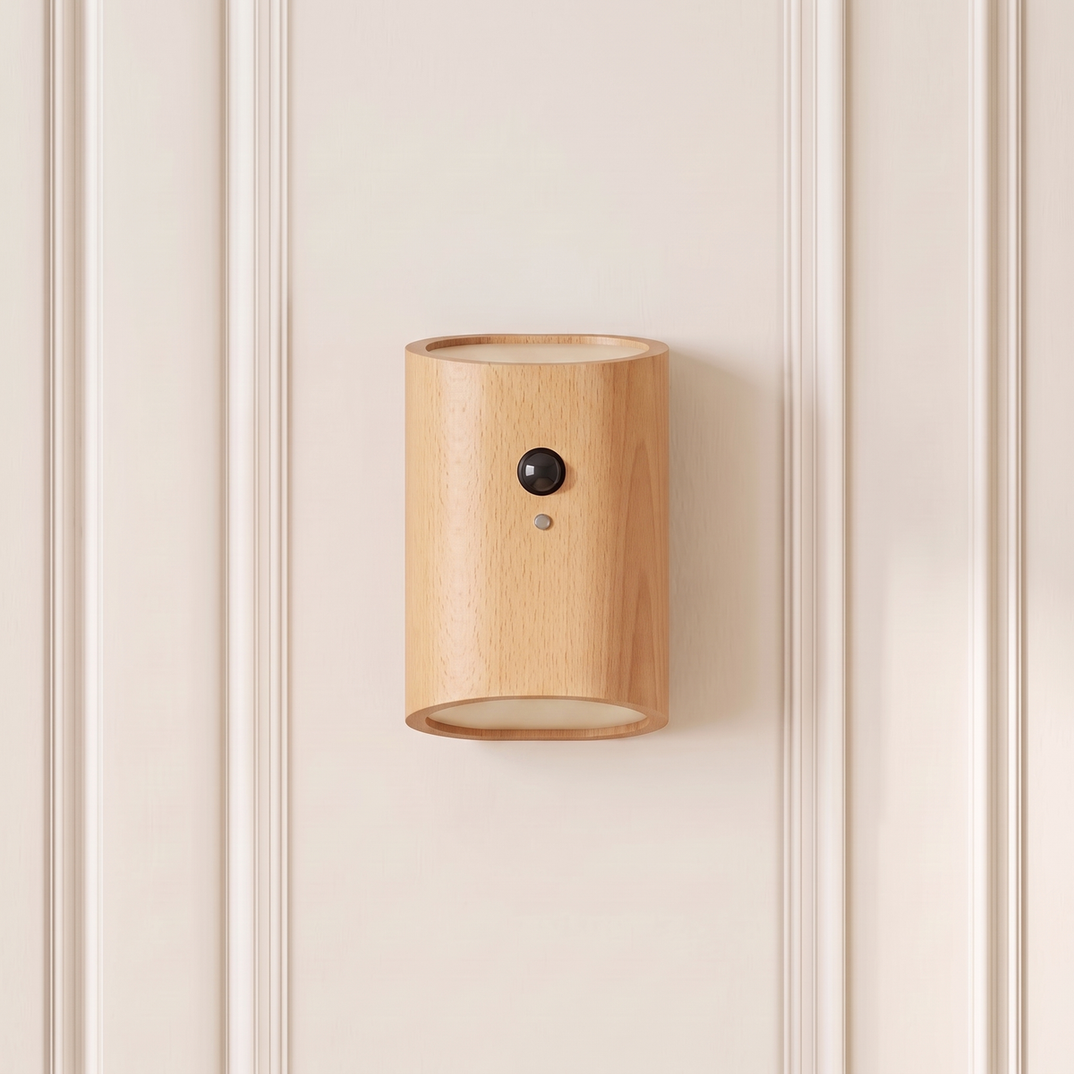 Applique Murale Sans Fil Bois Massif Double Éclairage Haut et Bas avec Détecteur de Mouvement, Rechargeable et Sans Perçage - Octave