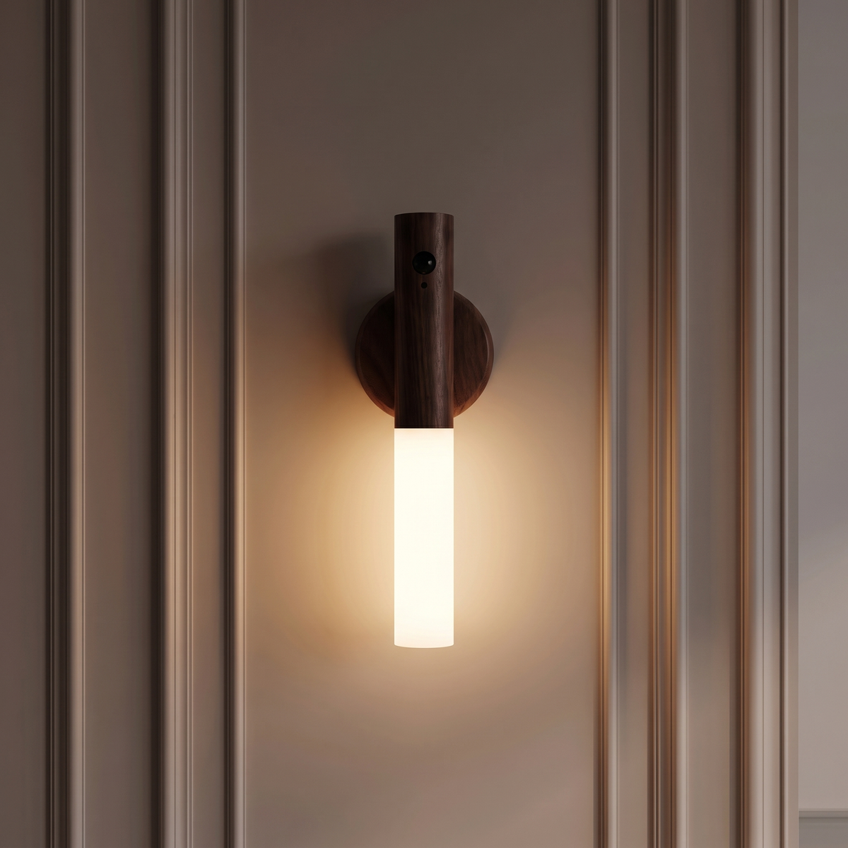 Applique Murale Sans Fil Rechargeable Finition Bois avec Détecteur de Mouvement, Aimantée et Sans Perçage - Candice