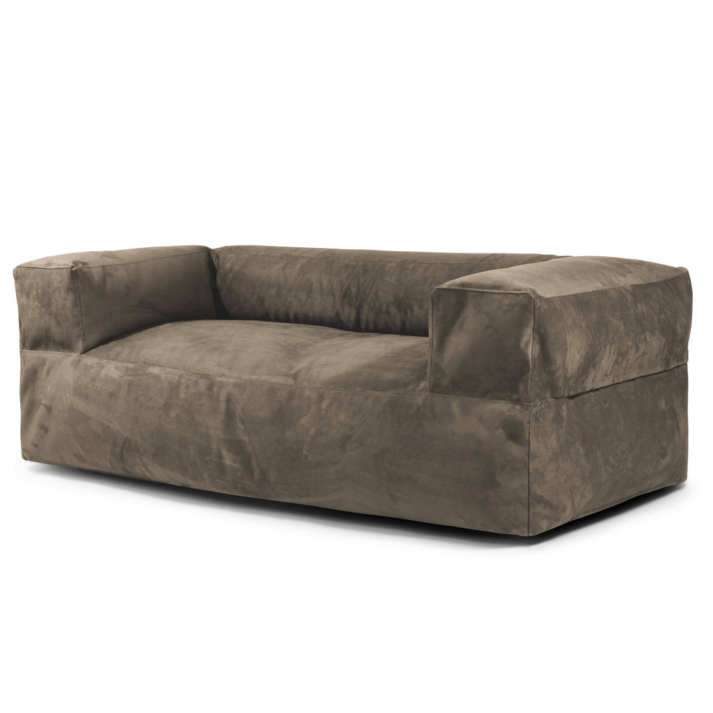Canapé Pouf Design en Suede Marron Chocolat