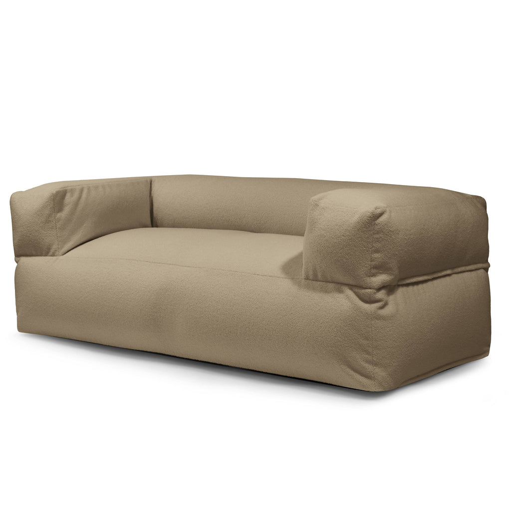 Canapé Pouf en Bouclette Marron Noisette