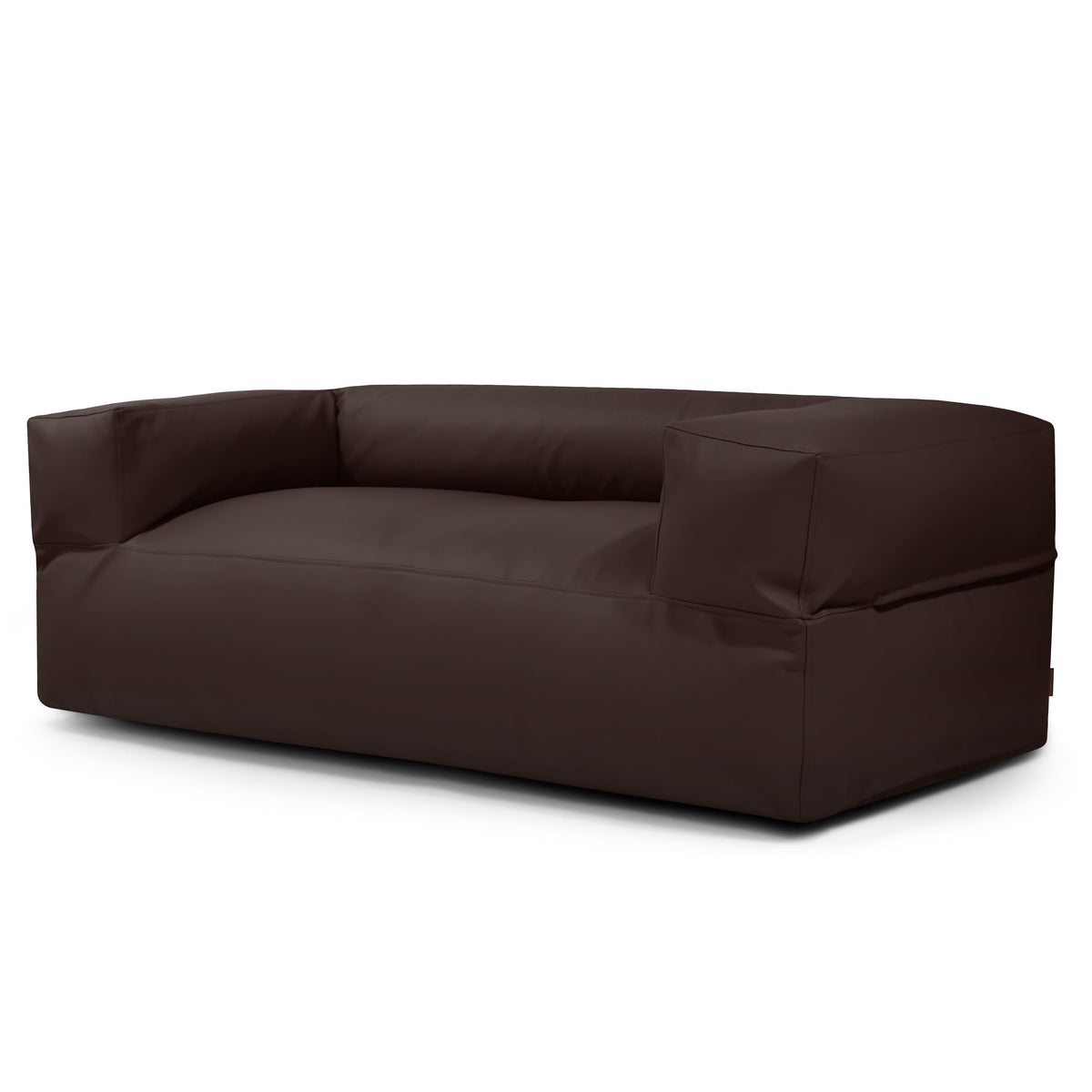 Canapé Pouf en Cuir Marron Chocolat