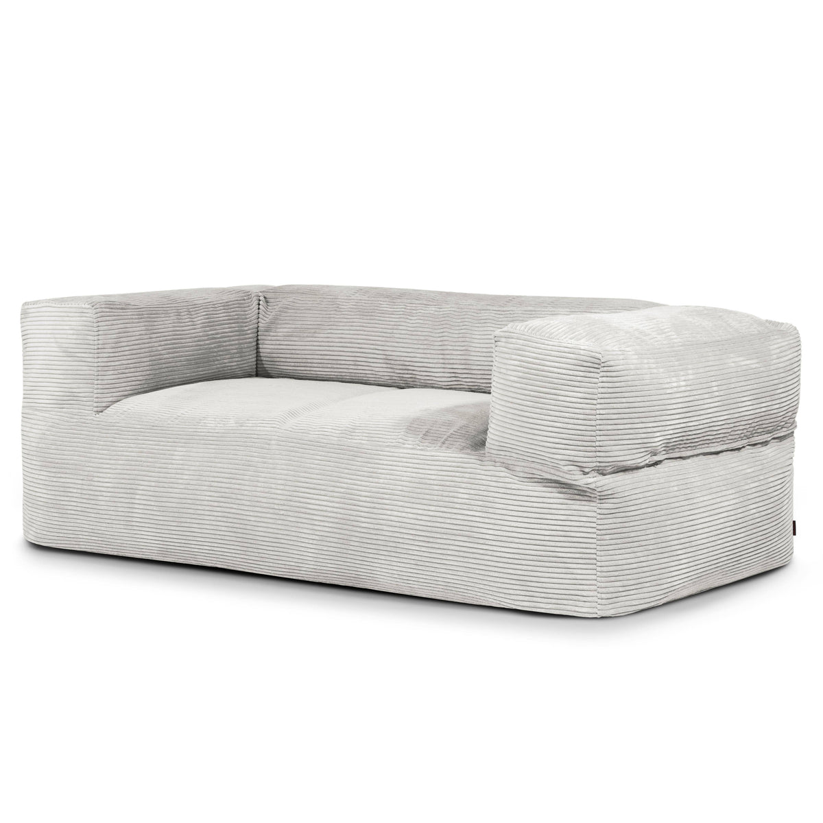 Canapé Pouf en Velours Côtelé Beige Crème