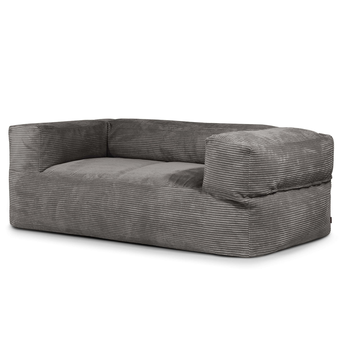Canapé Pouf en Velours Côtelé Gris Anthracite
