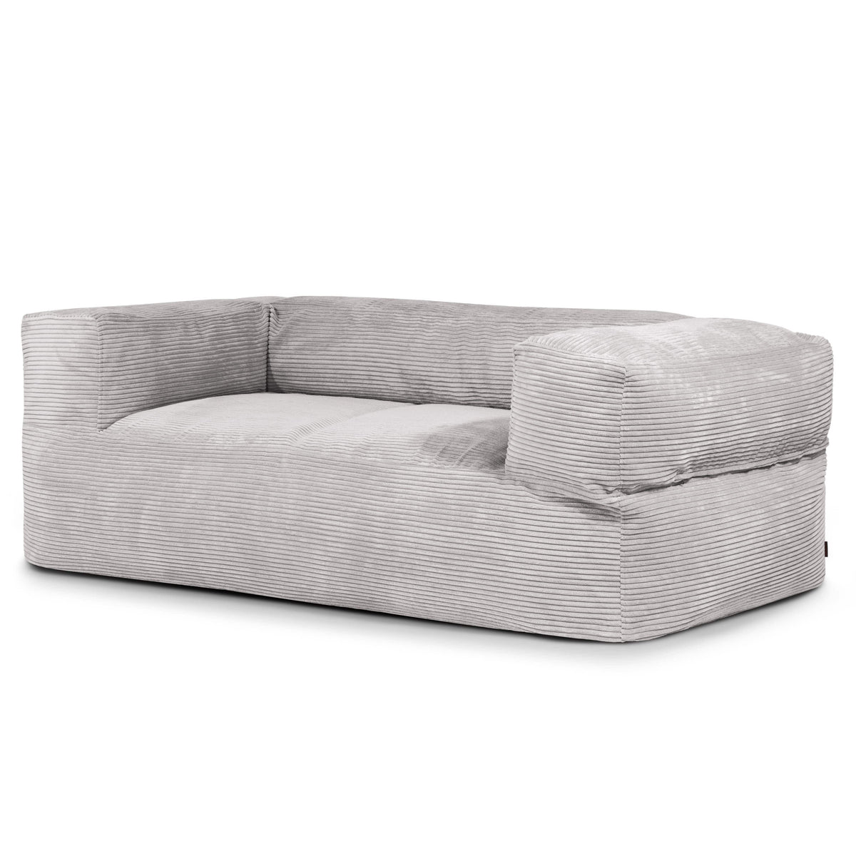 Canapé Pouf en Velours Côtelé Gris Perle