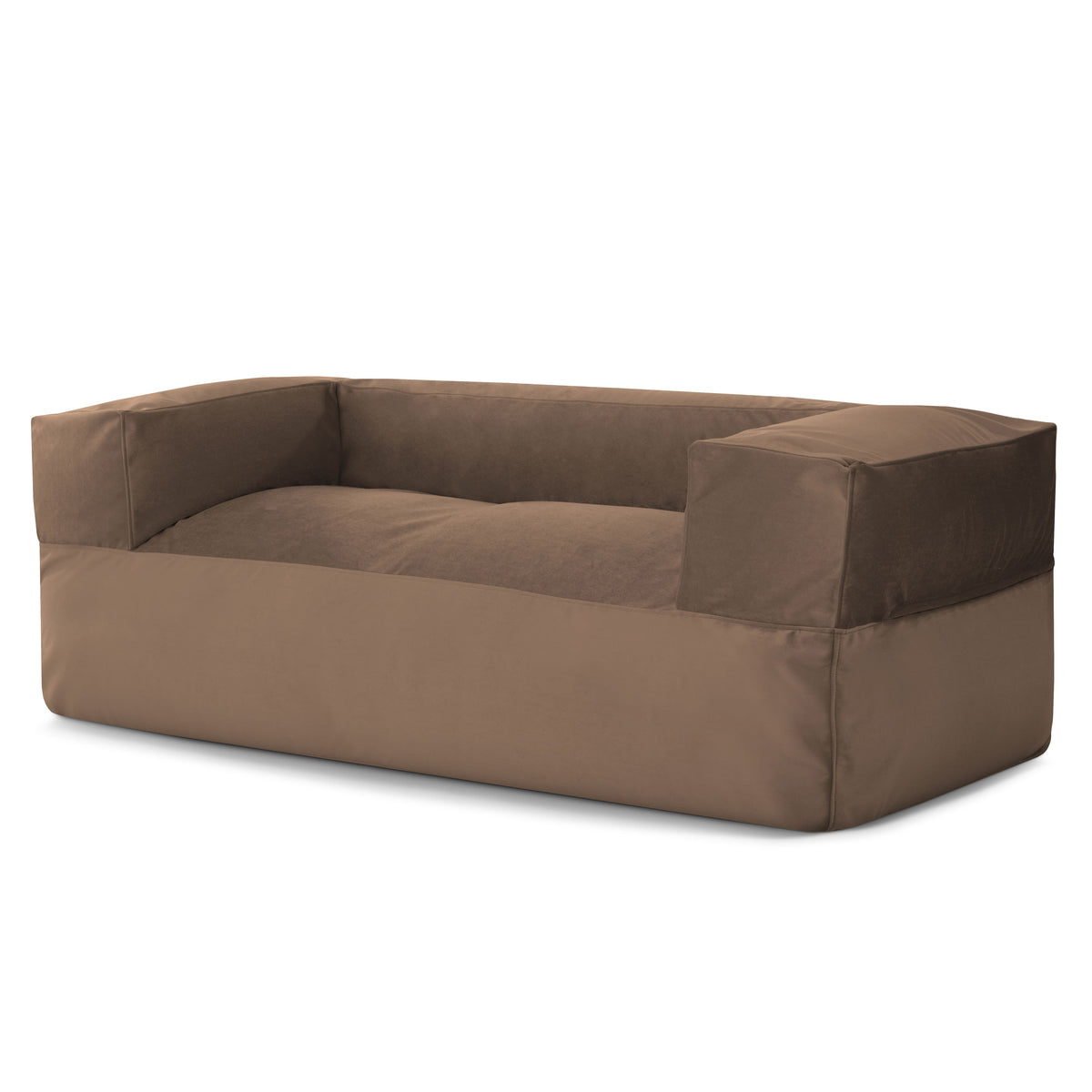 Canapé Pouf en Velours Marron Café