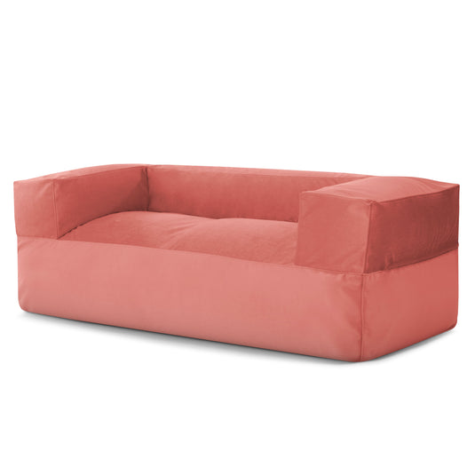 Canapé Pouf en Velours Rose Incarnat