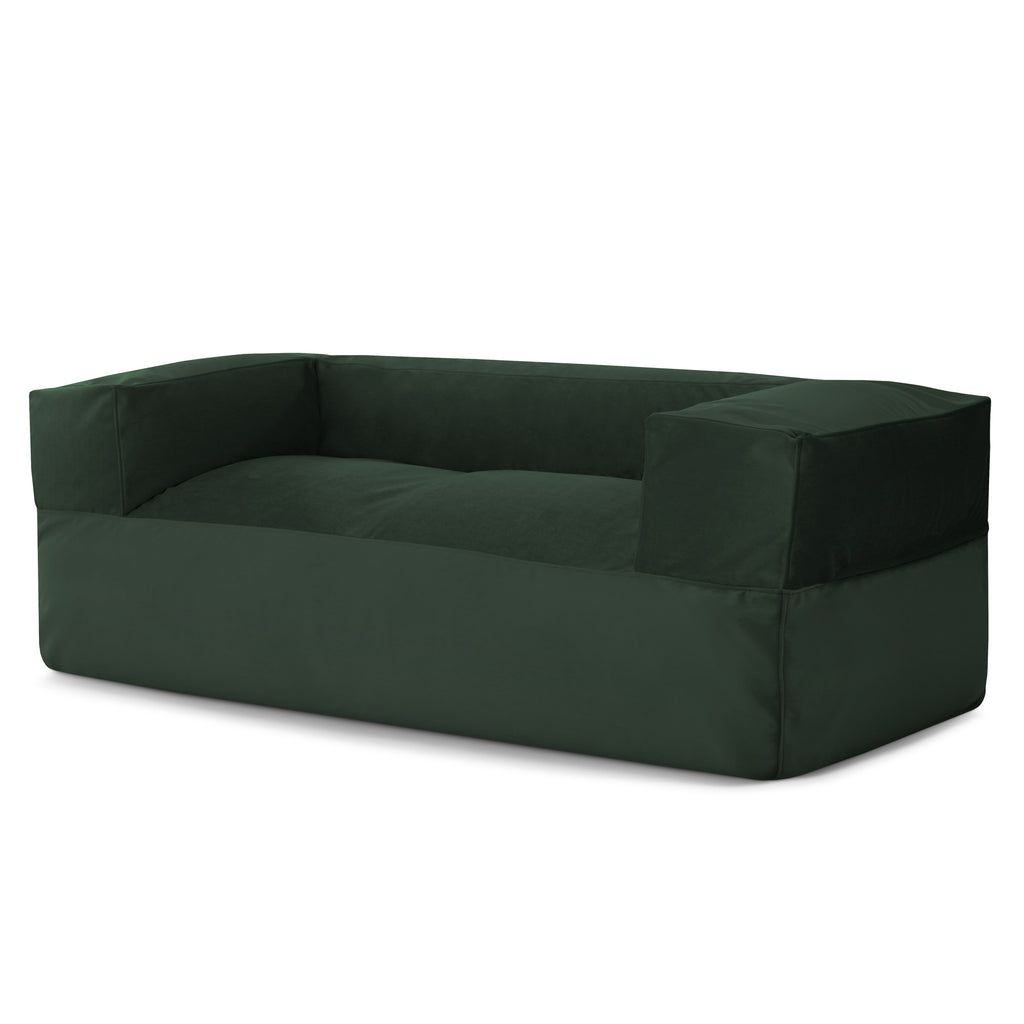Canapé Pouf en Velours Vert Forêt