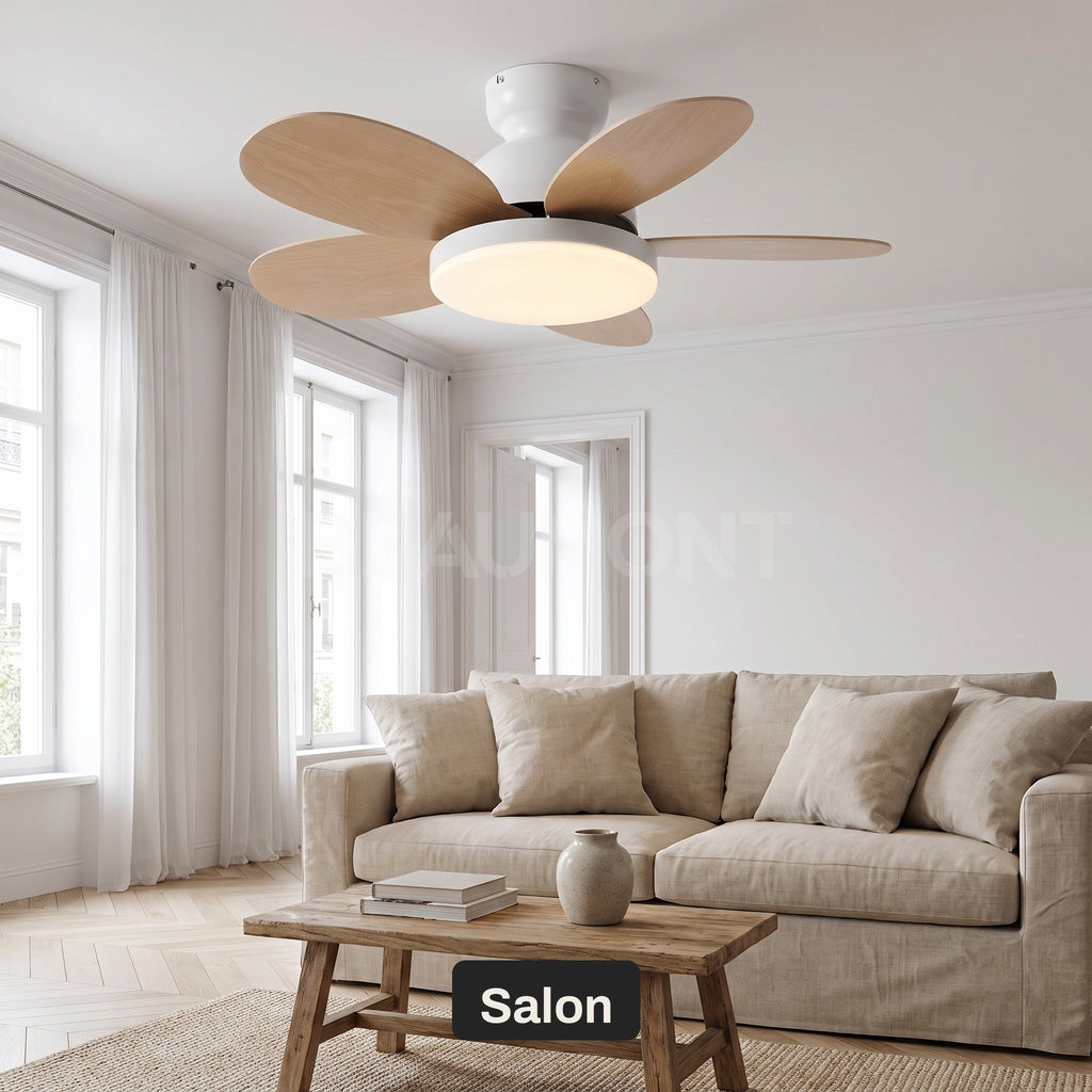 Ventilateur de plafond Capucine installé dans un salon