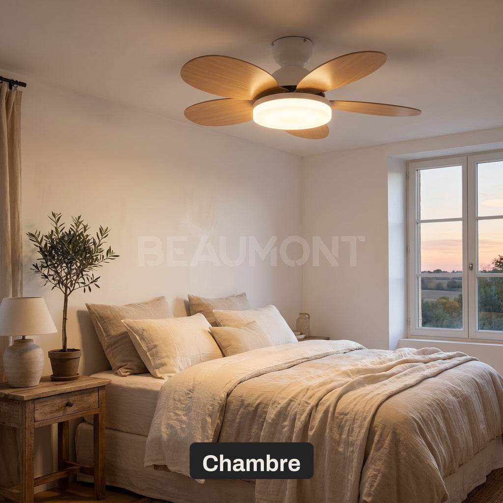 Ventilateur de plafond Capucine dans une chambre
