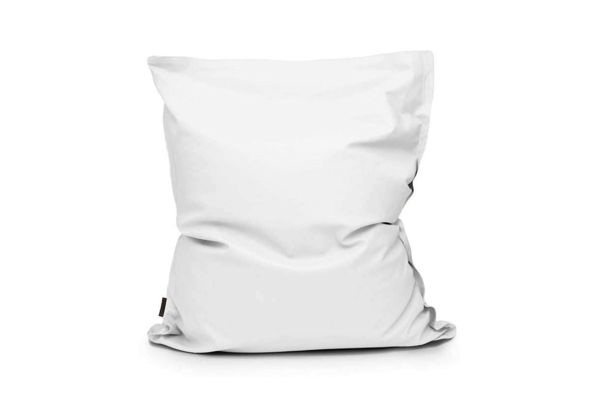 Coussin Pouf Cuir Blanc Neige