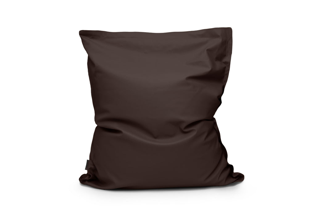 Coussin Pouf Cuir Marron Chocolat