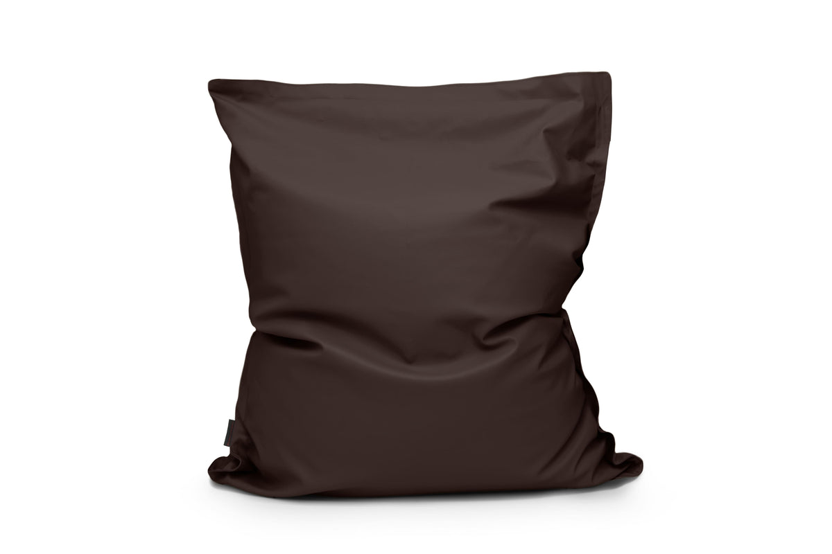 Coussin Pouf Cuir Marron Chocolat
