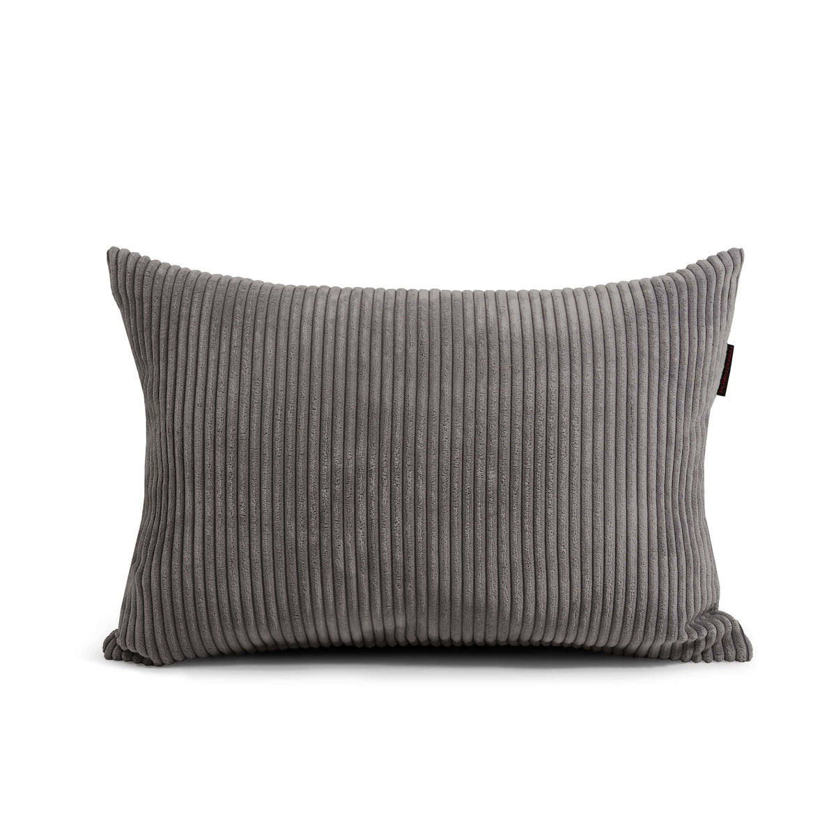 Coussin Pouf en Velours Cotelé Gris Anthracite Beaumont Concept