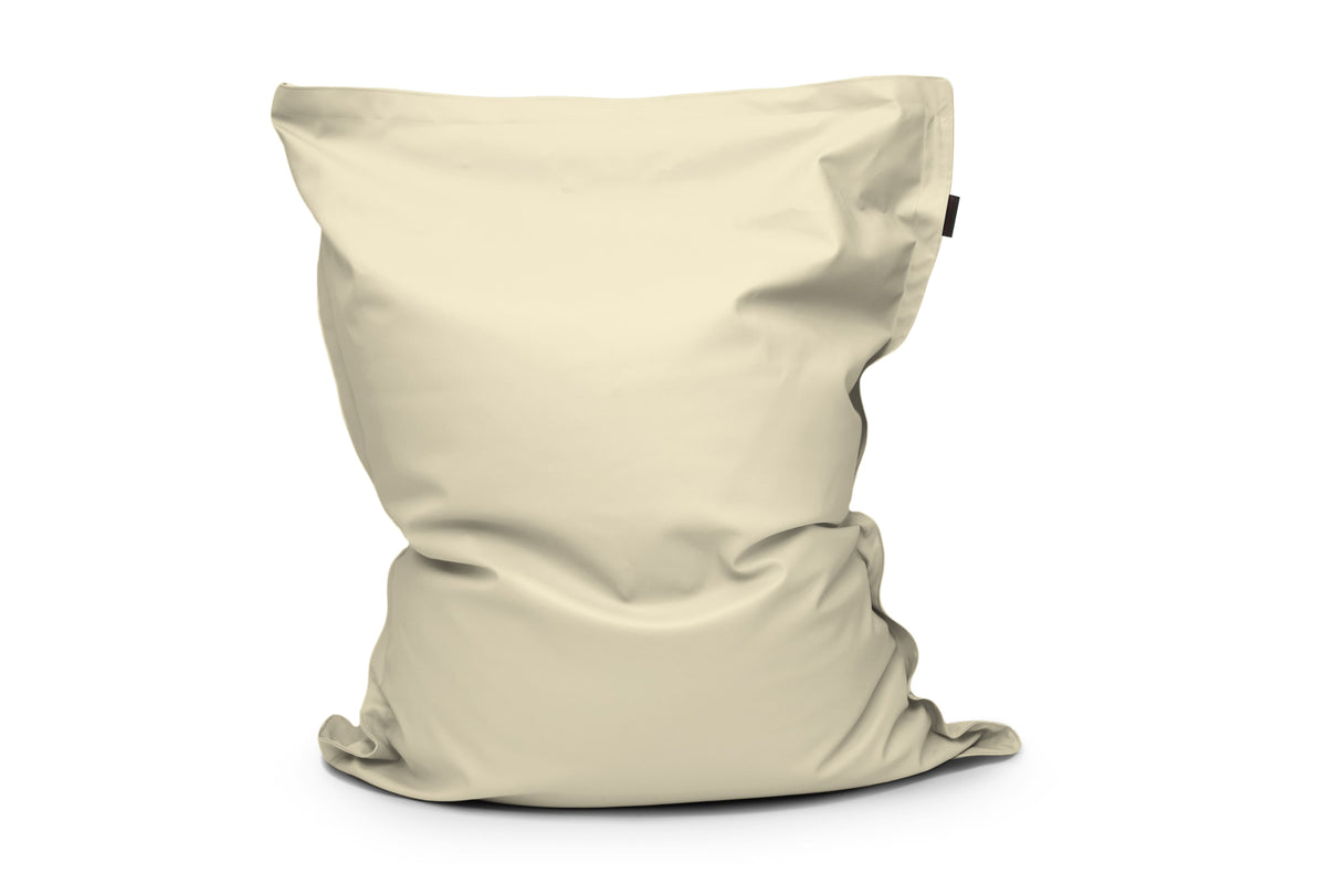 Coussin Pouf Géant Cuir Beige Crème