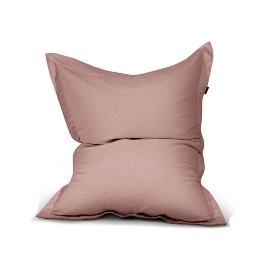 Coussin Pouf Mouton Rose Taupe