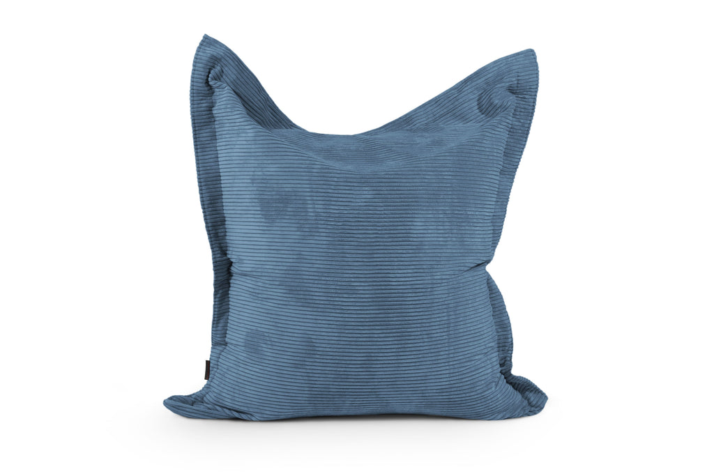 Coussin Pouf Velours Côtelé Bleu Canard