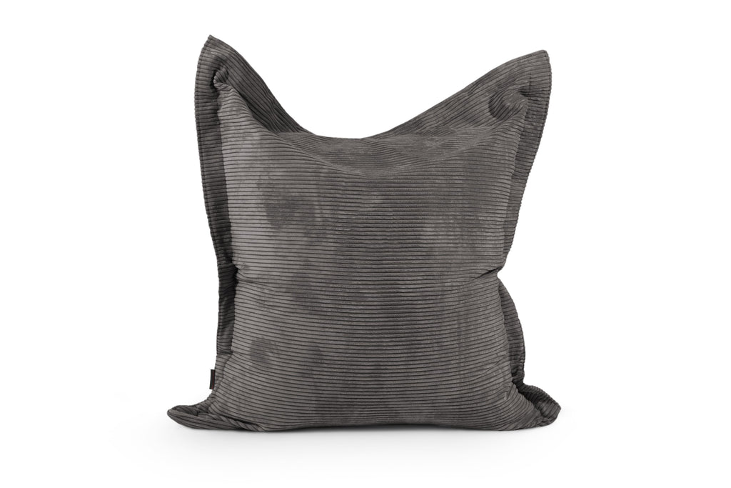 Coussin Pouf Velours Côtelé Gris Anthracite