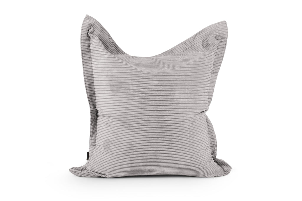 Coussin Pouf Velours Côtelé Gris Perle