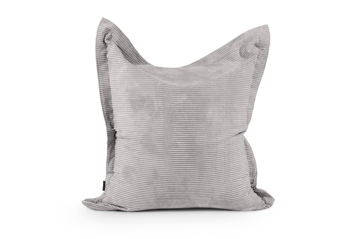 Coussin Pouf Velours Côtelé Gris Perle