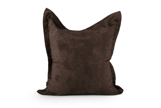 Coussin Pouf Velours Côtelé Marron Chocolat