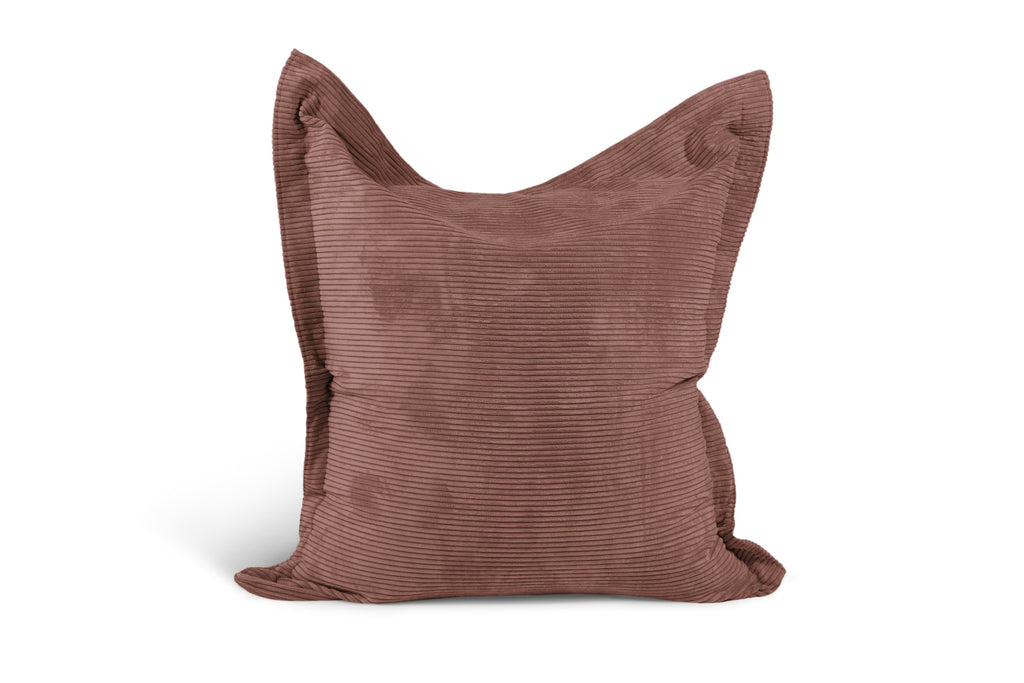 Coussin Pouf Velours Côtelé Rose Taupe