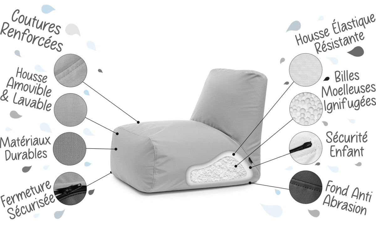 Pouf avec Dossier pour Extérieur