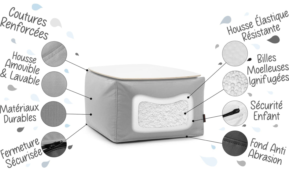 detail pouf table basse