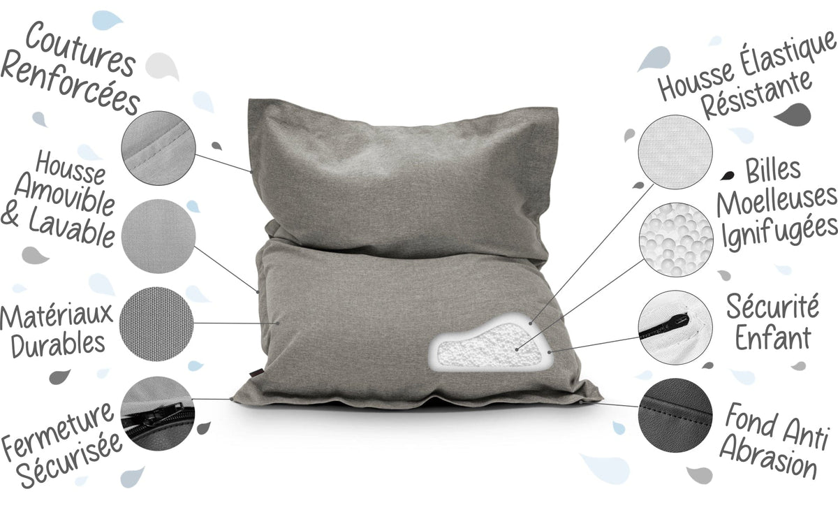 Petit Coussin Pouf Cuir