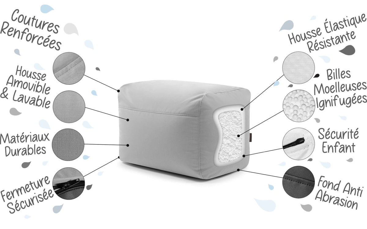 details pouf repose pied