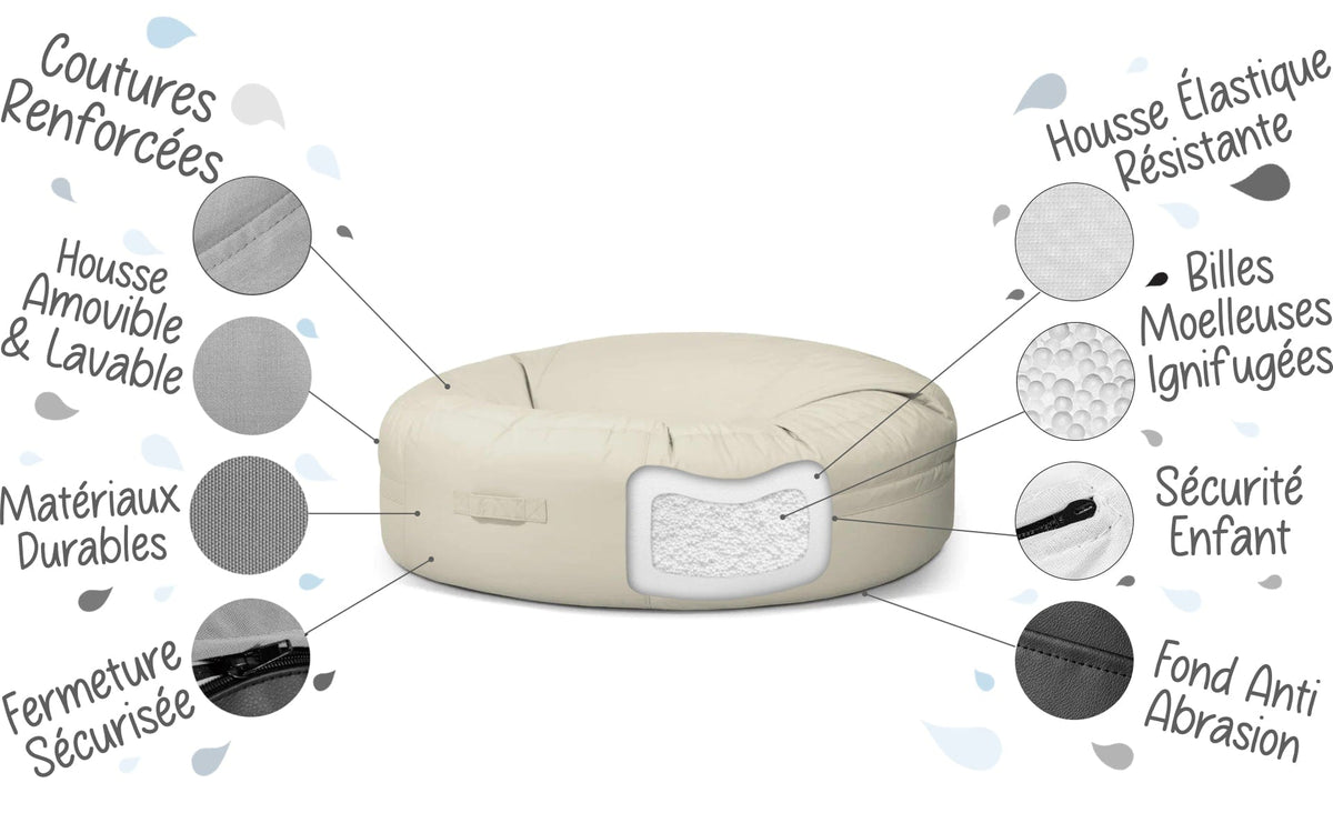 Pouf Geant en Velours Côtelé