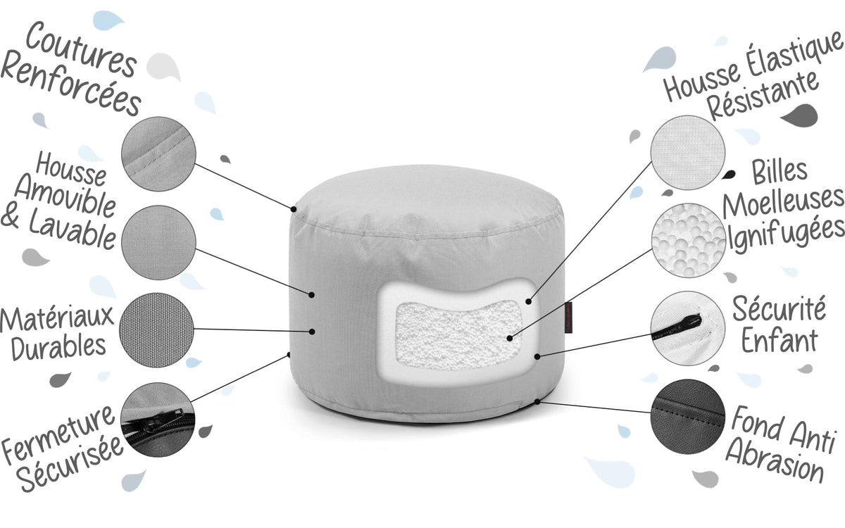 details pouf rond 