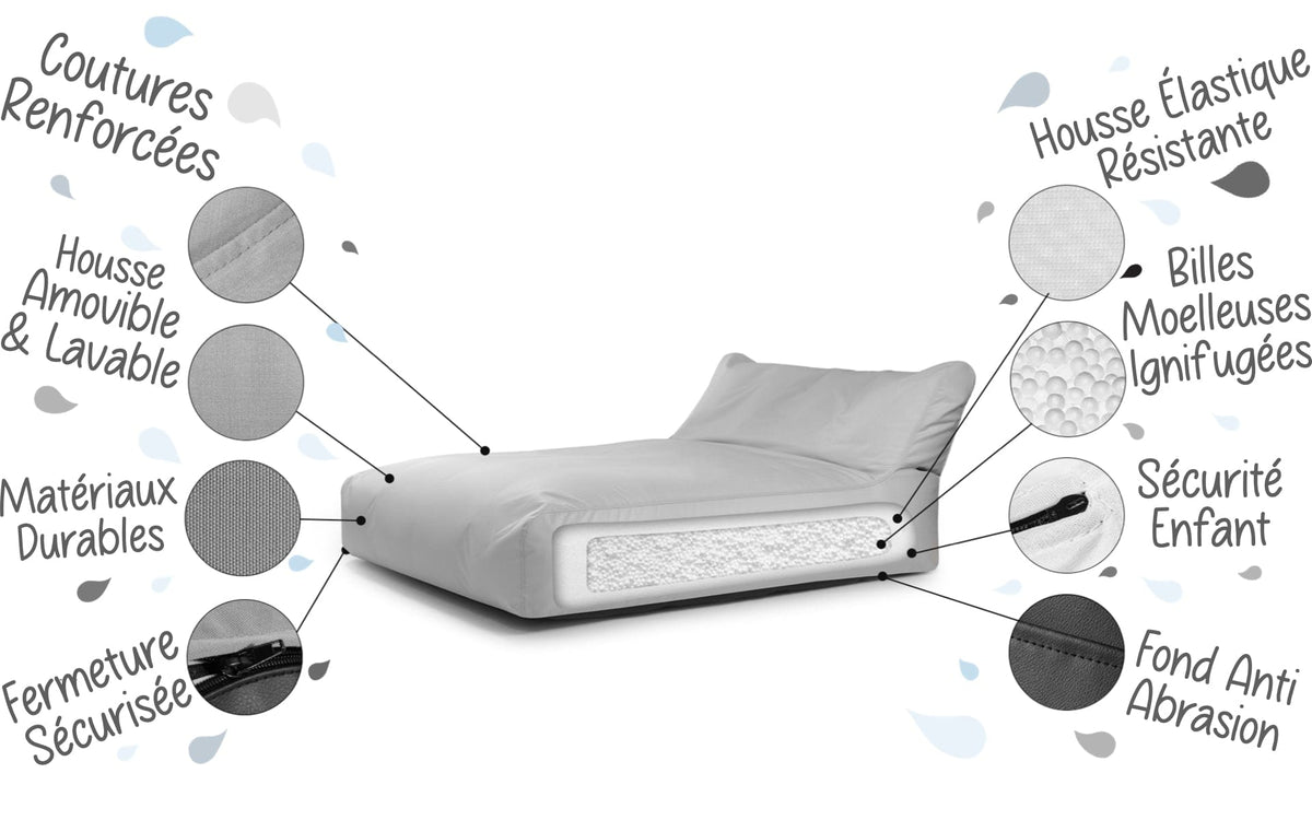 Sunbed en Cuir