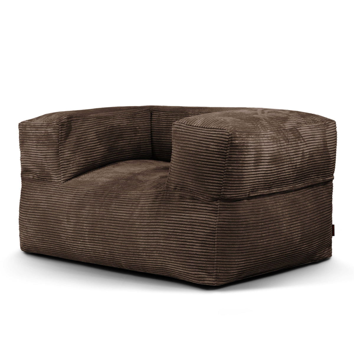 Fauteuil Pouf en Velours Côtelé Marron Chocolat
