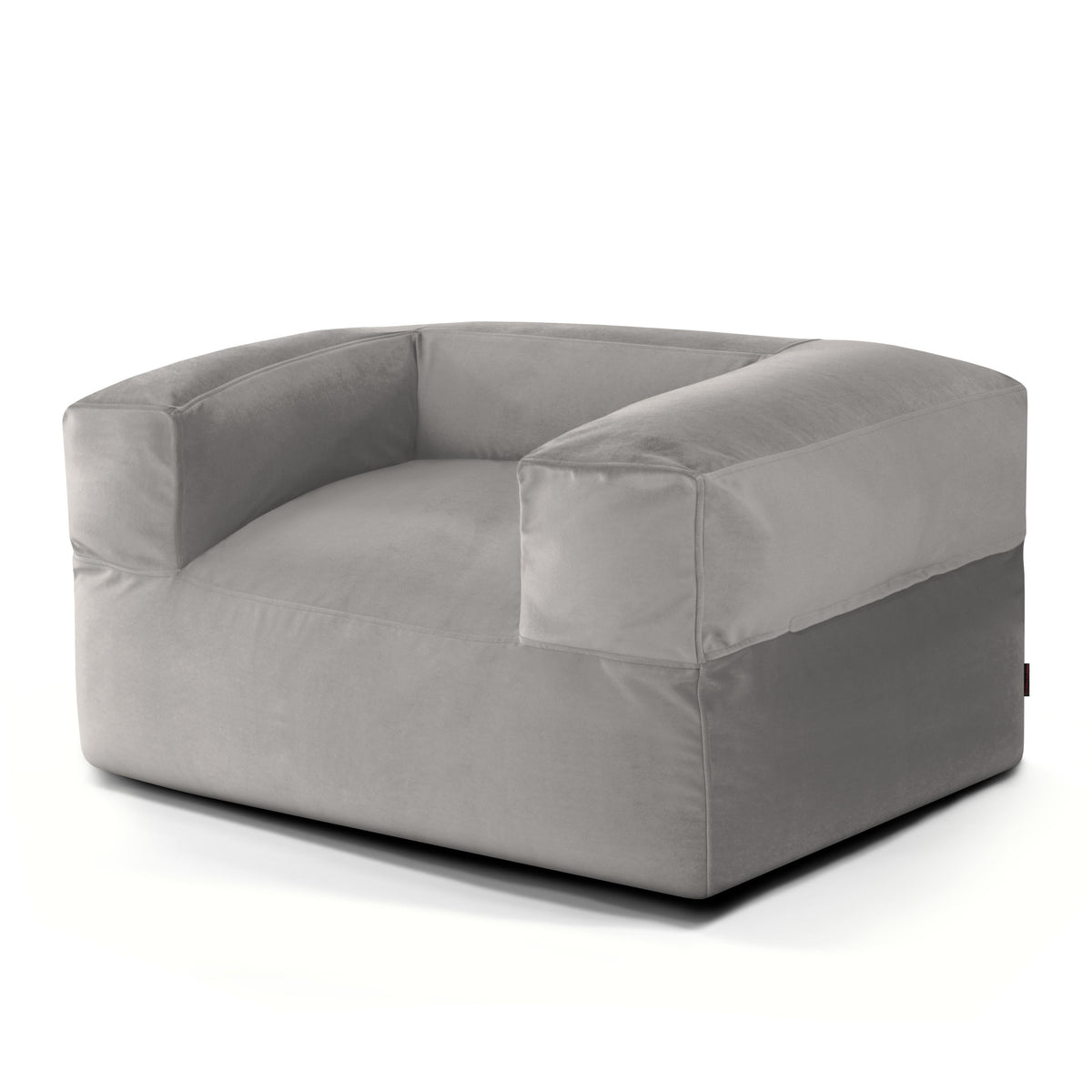 Fauteuil Pouf en Velours Gris Perle