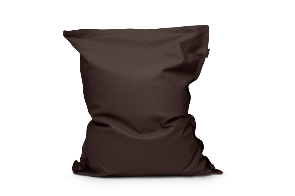 Gros Coussin Pouf Cuir Marron Chocolat