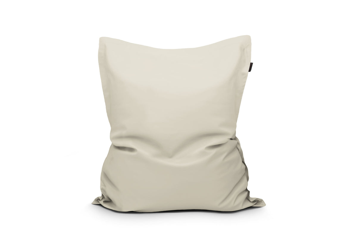 Gros Coussin Pouf Extérieur Beige Crème