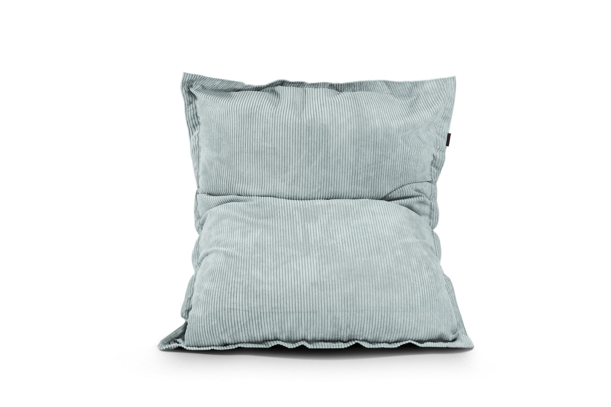 Gros Coussin Pouf Velours Côtelé Vert d'eau