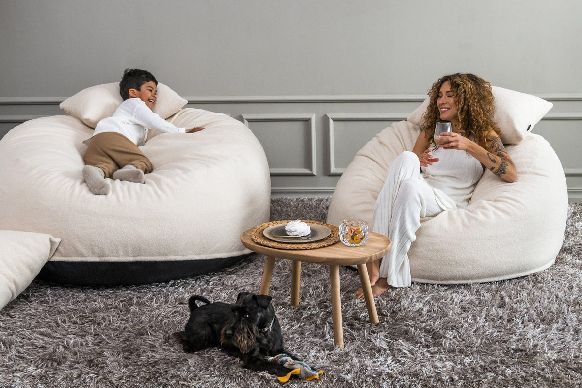 Gros Pouf en Bouclette Pouf Français