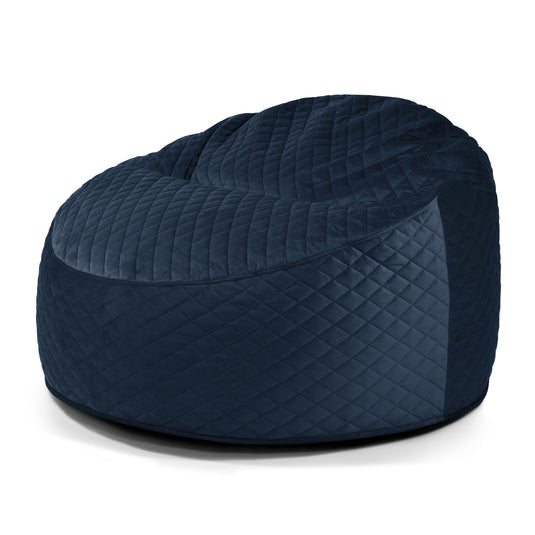 Gros Pouf en Velours Royal Bleu Marine Beaumont Concept