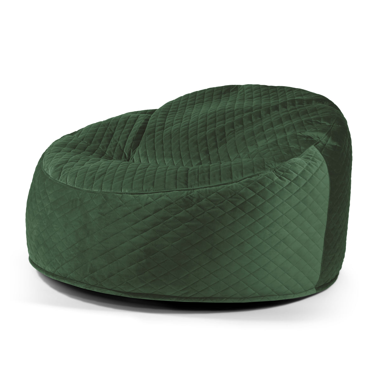 Housse de Pouf XXL en Velours Matelassé Vert Forêt