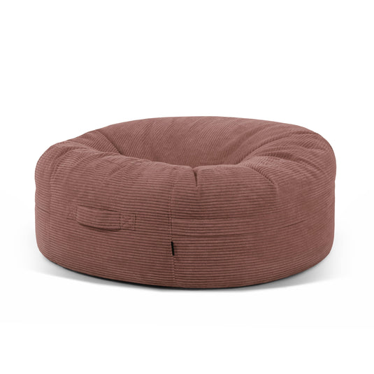 Housse Grand Pouf Rond Rose Taupe